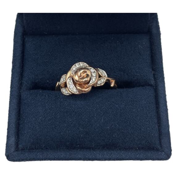 10K Rose Gold Disney Enchanted Beauty & The Beast Rose Ring (3937) - Picture 3 of 6